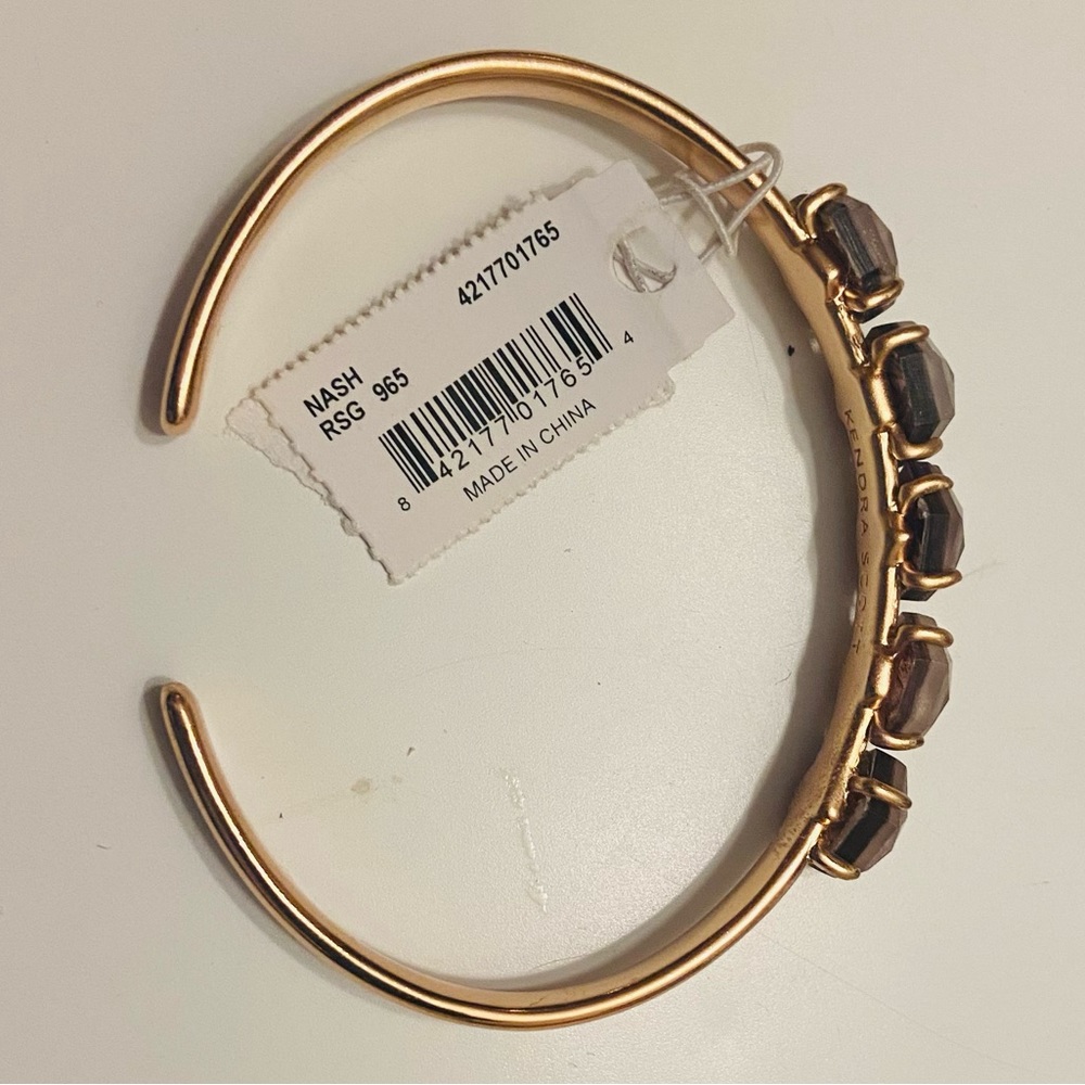 Rose Gold cuff bracelet with brown tone stones